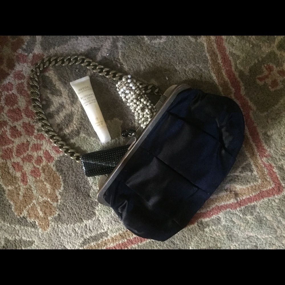 Jcrew black satin handbag